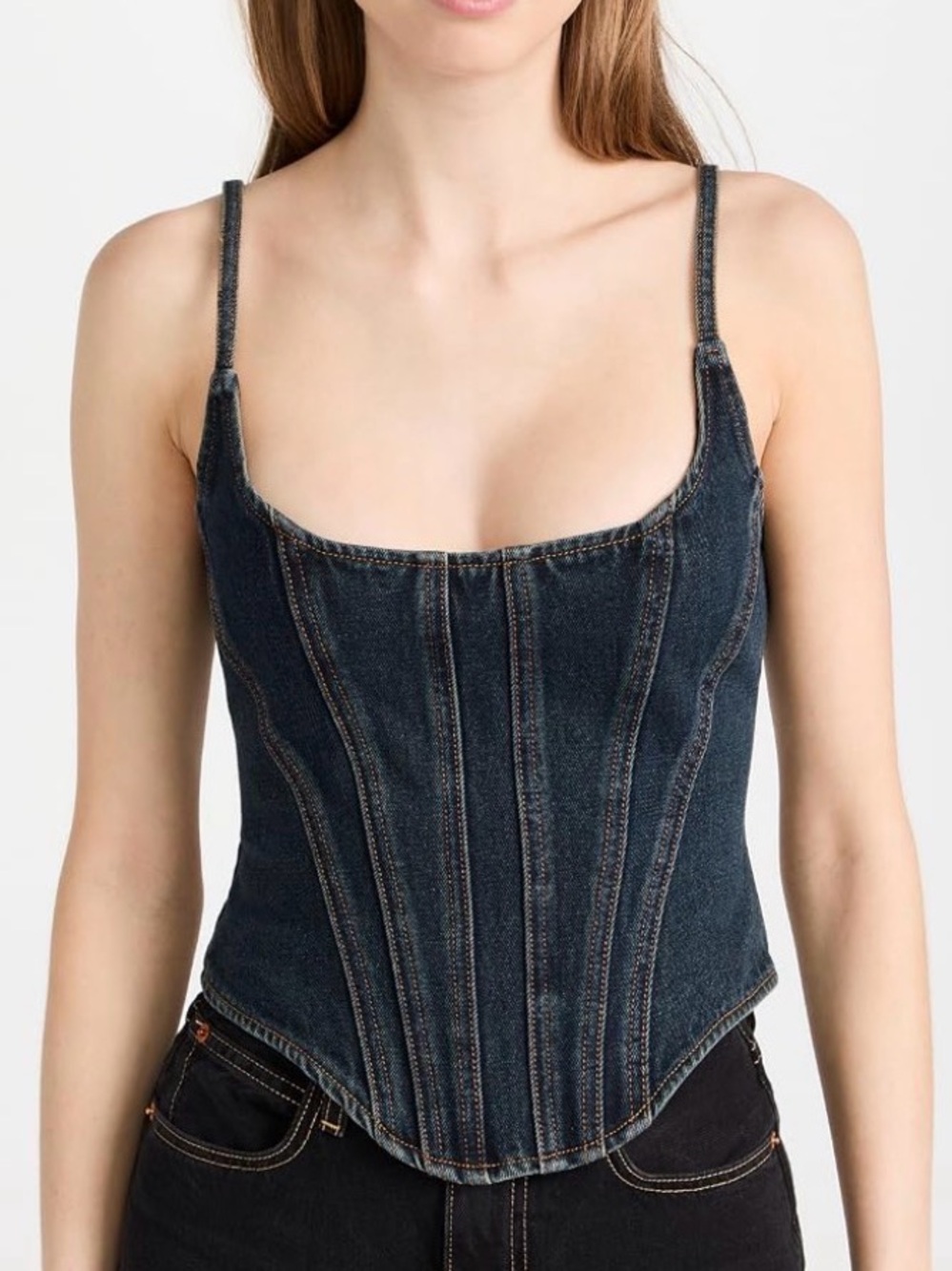 Lioness Capri Corset Top - Dark Blue Denim